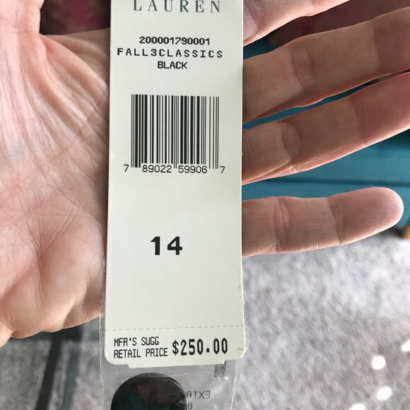 LAUREN Ralph Lauren size 14 Black Cotton Velveteen Fitted Blazer Jacket NWT $250 - Picture 5 of 5